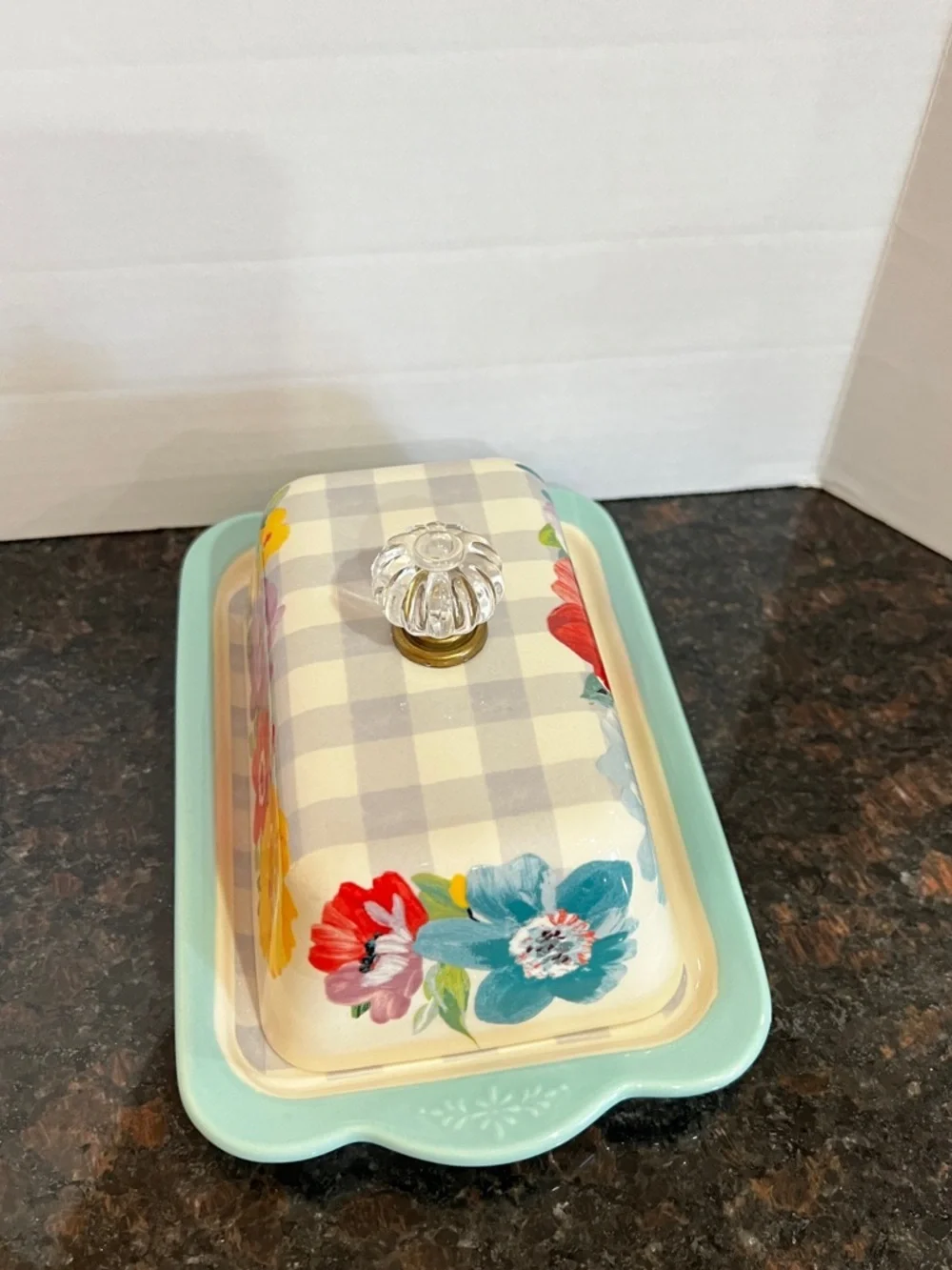 The Pioneer Women Sweet Romance Ceramic Double Stick Butter Dish Floral Ceramic
